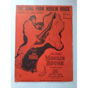The Song From Moulin Rouge Sheet Music Auric Engvick Broadcast Music 1953